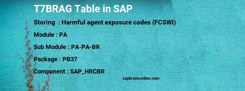 SAP T7BRAG table