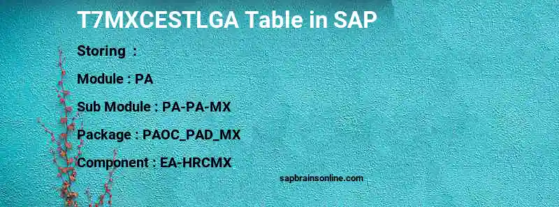 SAP T7MXCESTLGA table