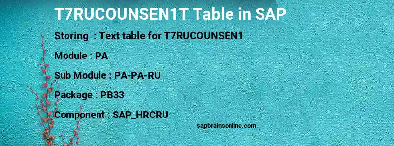 SAP T7RUCOUNSEN1T table