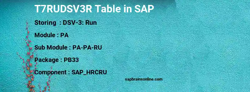 SAP T7RUDSV3R table