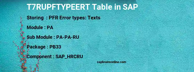 SAP T7RUPFTYPEERT table