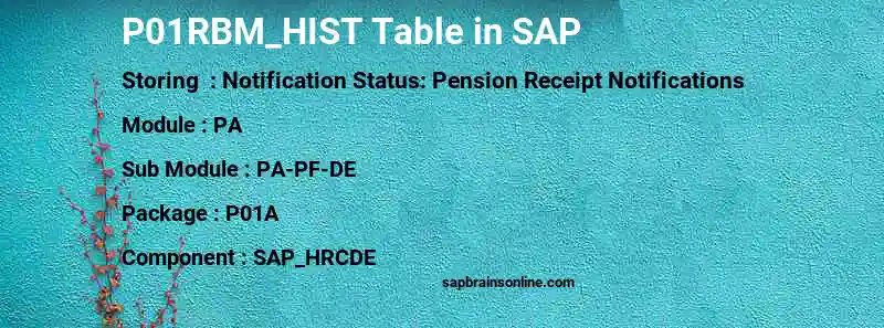 SAP P01RBM_HIST table