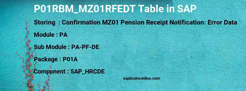 SAP P01RBM_MZ01RFEDT table
