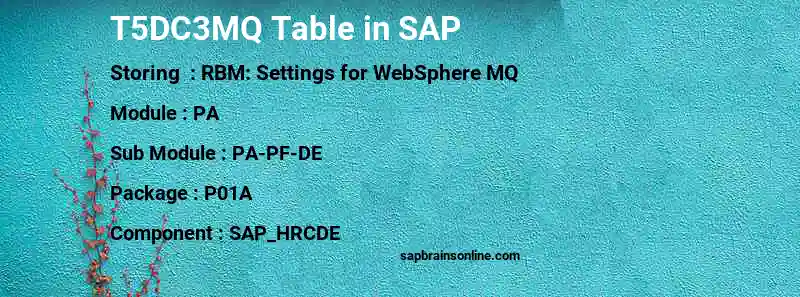 SAP T5DC3MQ table