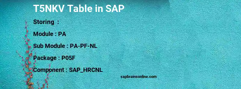SAP T5NKV table