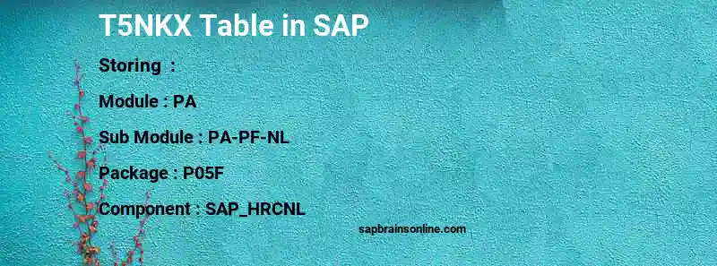 SAP T5NKX table