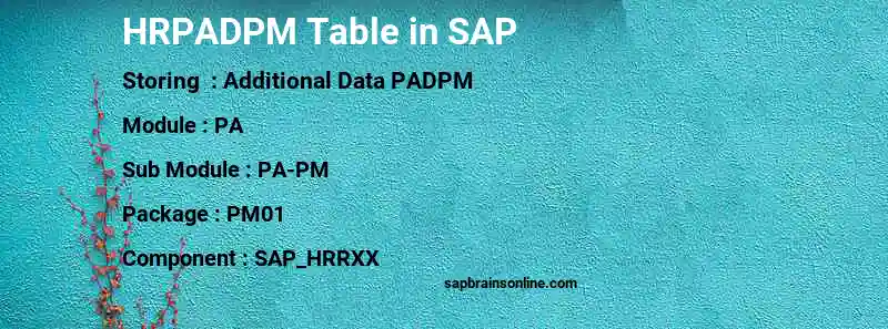 SAP HRPADPM table