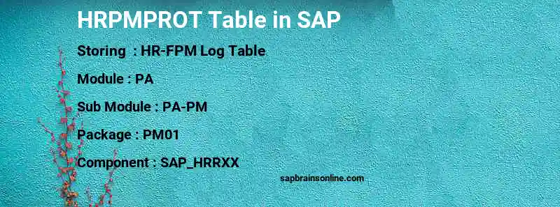 SAP HRPMPROT table