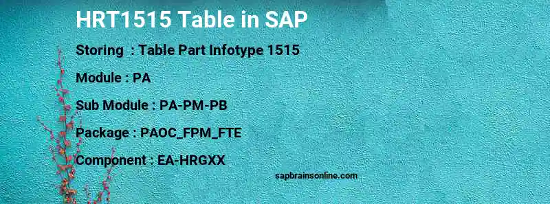 SAP HRT1515 table