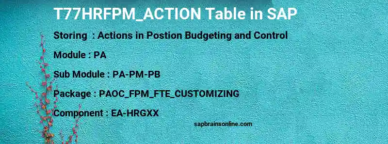 SAP T77HRFPM_ACTION table