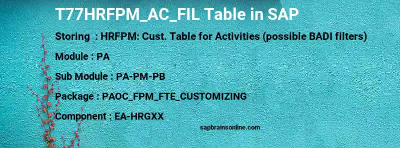 SAP T77HRFPM_AC_FIL table