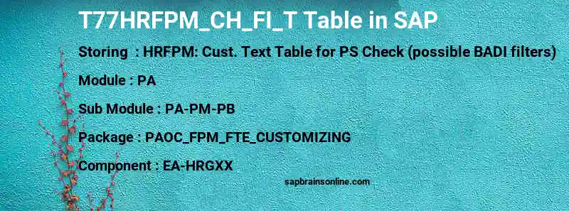 SAP T77HRFPM_CH_FI_T table