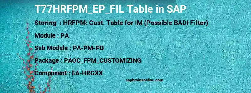 SAP T77HRFPM_EP_FIL table