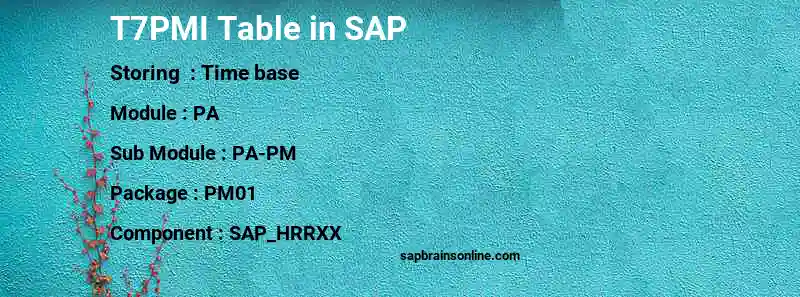 SAP T7PMI table
