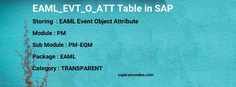 SAP EAML_EVT_O_ATT table