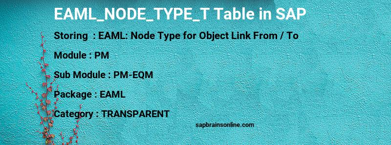 SAP EAML_NODE_TYPE_T table