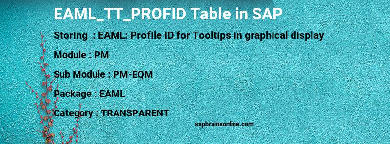 SAP EAML_TT_PROFID table