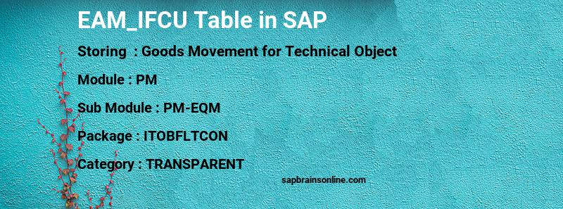 SAP EAM_IFCU table