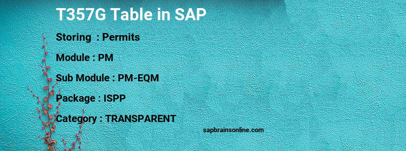 SAP T357G table