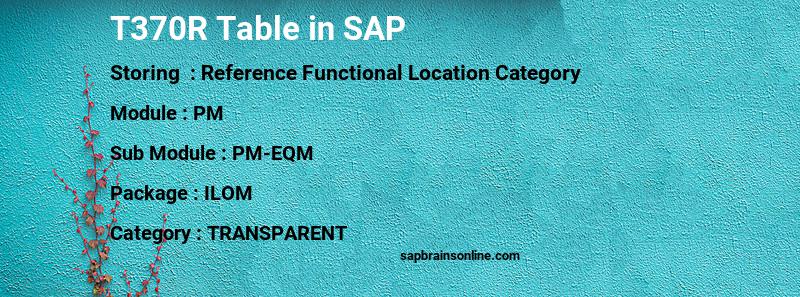 SAP T370R table