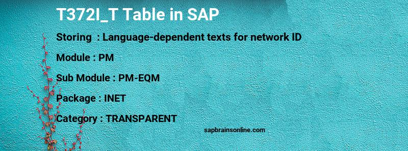 SAP T372I_T table
