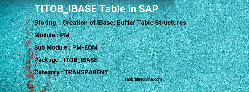 SAP TITOB_IBASE table