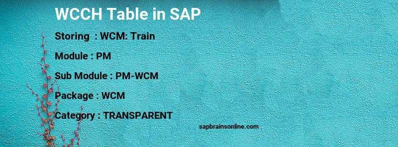 SAP WCCH table