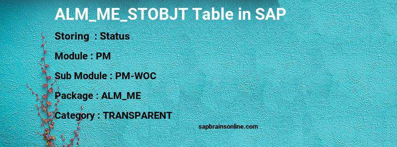SAP ALM_ME_STOBJT table