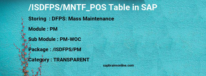 SAP /ISDFPS/MNTF_POS table