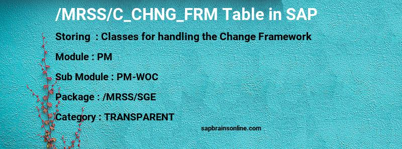 SAP /MRSS/C_CHNG_FRM table