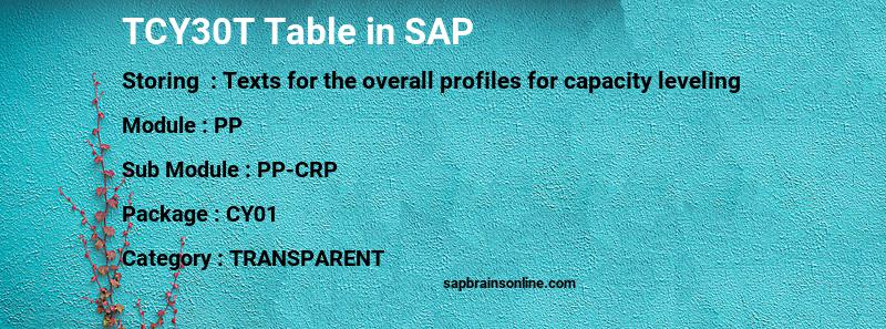 SAP TCY30T table