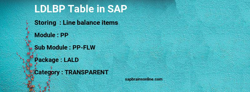 SAP LDLBP table