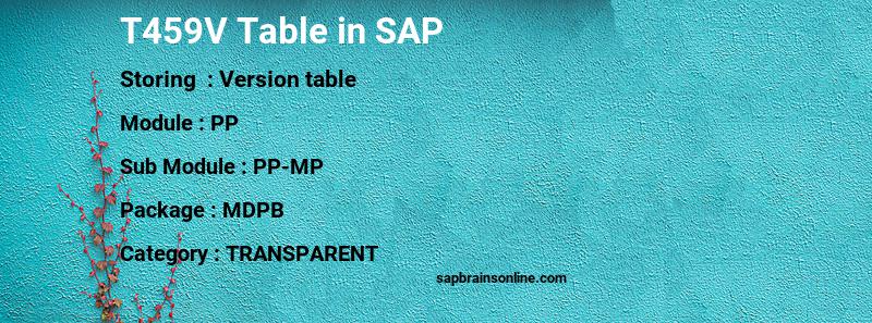 SAP T459V table