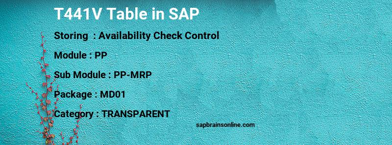 SAP T441V table