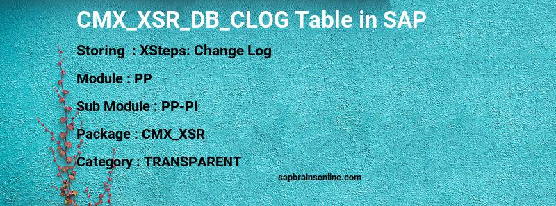 SAP CMX_XSR_DB_CLOG table