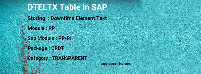 SAP DTELTX table