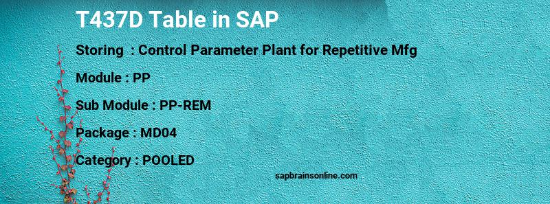 SAP T437D table