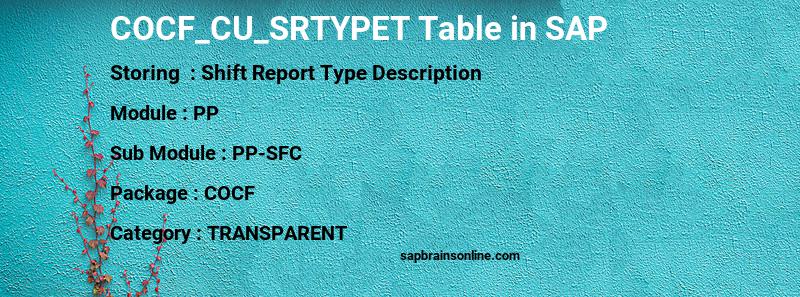 SAP COCF_CU_SRTYPET table
