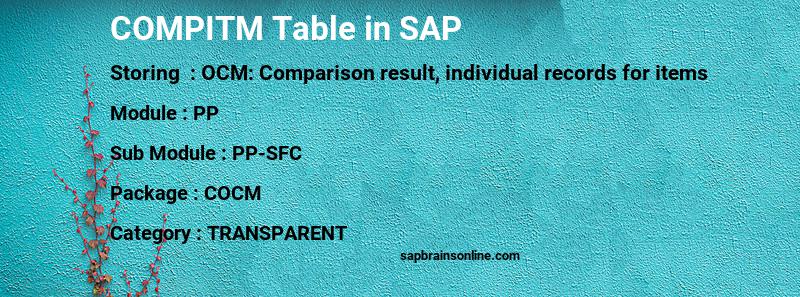 SAP COMPITM table