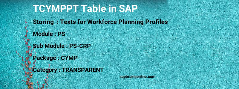 SAP TCYMPPT table