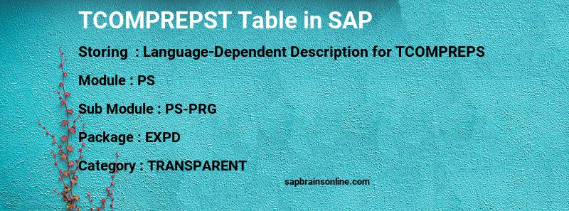 SAP TCOMPREPST table