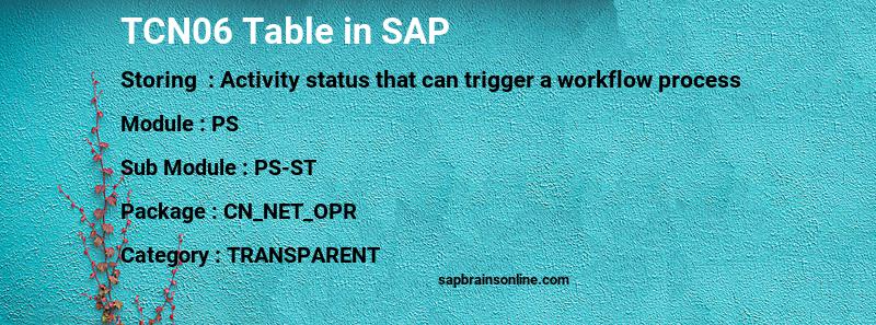 SAP TCN06 table
