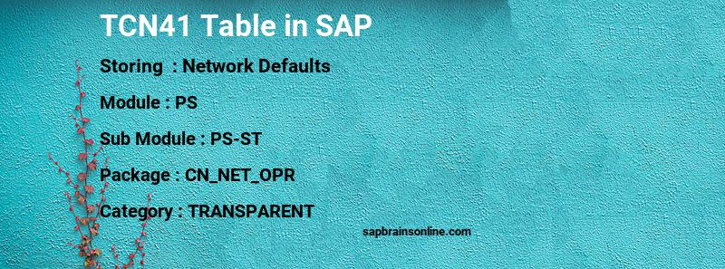 SAP TCN41 table