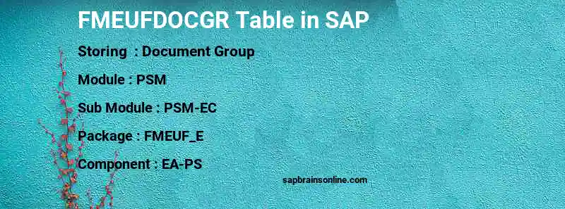SAP FMEUFDOCGR table