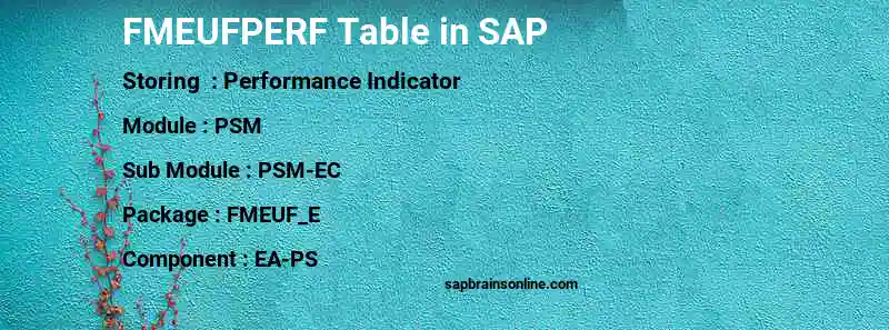 SAP FMEUFPERF table