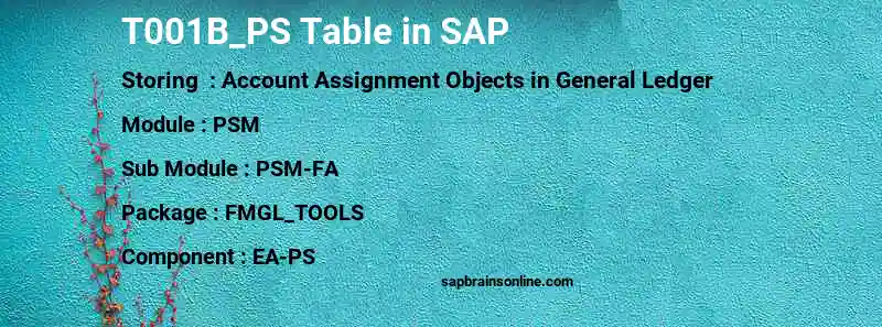 SAP T001B_PS table