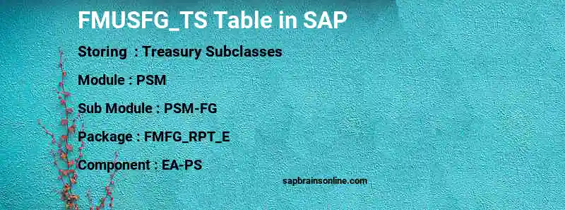 SAP FMUSFG_TS table