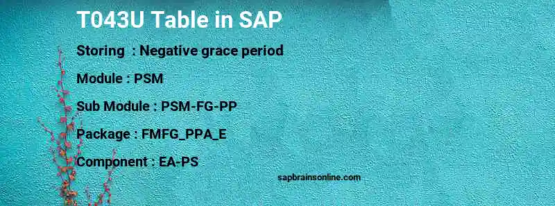 SAP T043U table