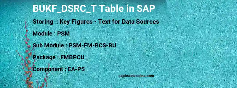 SAP BUKF_DSRC_T table