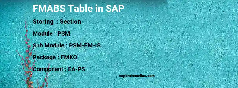 SAP FMABS table